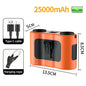 25000mAh Outdoor Waist Clip Fan Handheld Hanging Neck Fan 5-Speed Strong Wind Dual Air Vents USB Rechargeable Power Bank
