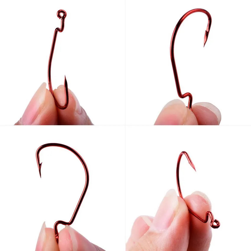 10pcs/ Box Fishing hook Offset 8# - 5/0# crank hook for soft worm bait fishhook crankbait fishing tackle accessories pesca hooks
