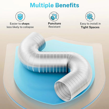 80-200mm Ventilator Pipe Aluminum Air Ventilation Hose Flexible Exhaust Duct for Bathroom Kitchen System Vent Tube Accessories