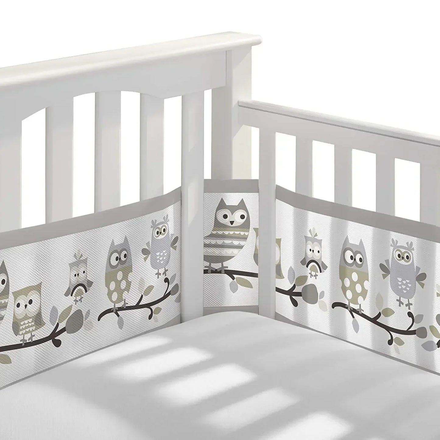 Breathable Mesh Bed Liner 4 Panel Baby Cot Fence Cotton Railing Thicken Bumper One-piece Crib Around Protector Baby Room Decor