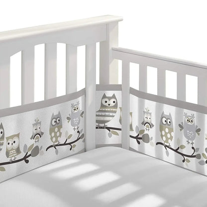 Breathable Mesh Bed Liner 4 Panel Baby Cot Fence Cotton Railing Thicken Bumper One-piece Crib Around Protector Baby Room Decor