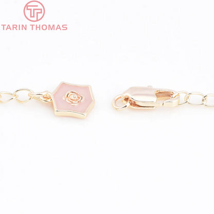 (3564) Full Length 85MM 24K Gold Color Plated Brass Extender Chain with Lobster Clasps High Quality Jewelry Accessories