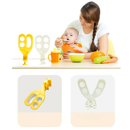 Baby Food Scissors Kids with Case Travel, Kitchen Scissors for Food with Safety Lock, Baby Food Cutter, BPA Free
