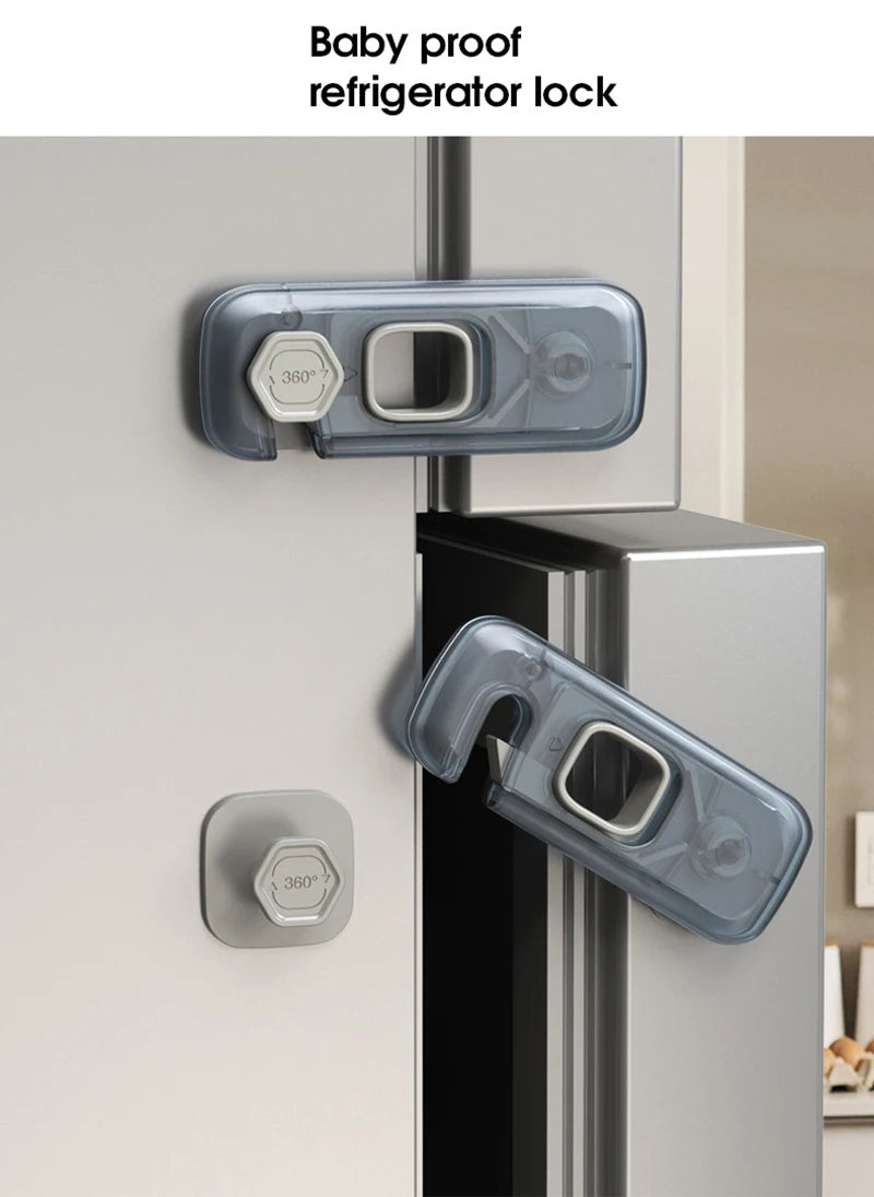 New Home Refrigerator Lock Multi-Function Drawer Locks for Kids Security Protection Baby Anti-Pinch Hand Cabinet Door Buckle
