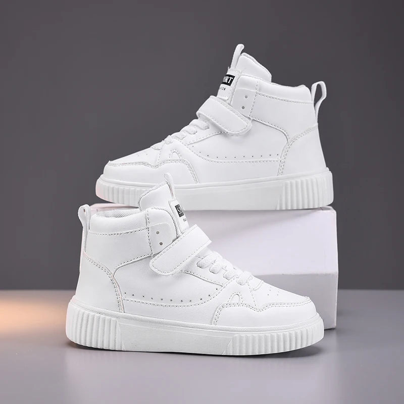 autumn boys sneaker high top children shoes luxury leather basketball shoes kids PU tennis sports shoes for boy size 28-39