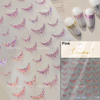 5D Gold Stamped Silver Sun Stars Snake Nail Art Stickers Totems Reliefs Self Adhesive Dark Chinese Style Manicure Decals