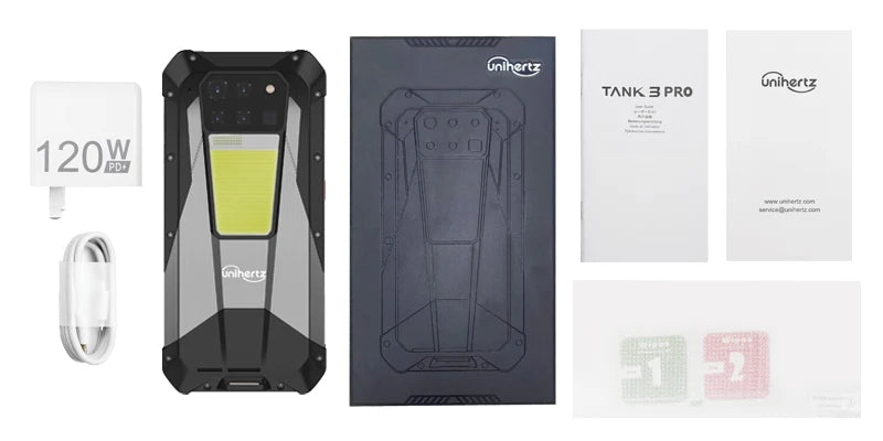 Unihertz Tank 3 Pro 8849 Rugged Smartphone Android 5G with 100 Lumens Projector 32/36GB 512GB 23800mAh Waterproof 200MP Phones
