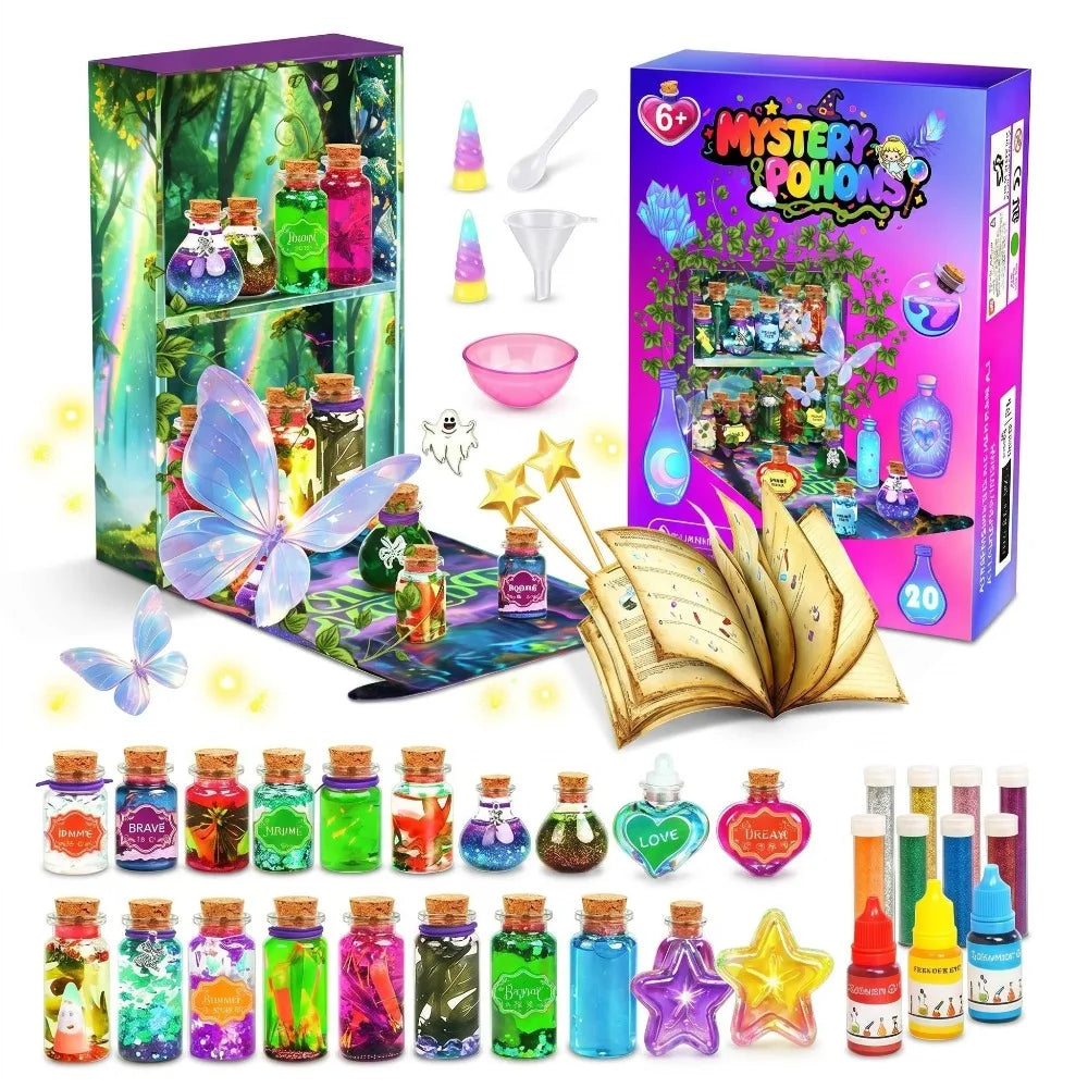 DIY Fairy Magical Potions Kit for Kids Potion Making Set Fairy Potion Bottles Craft Toy Science Set Magic Kits