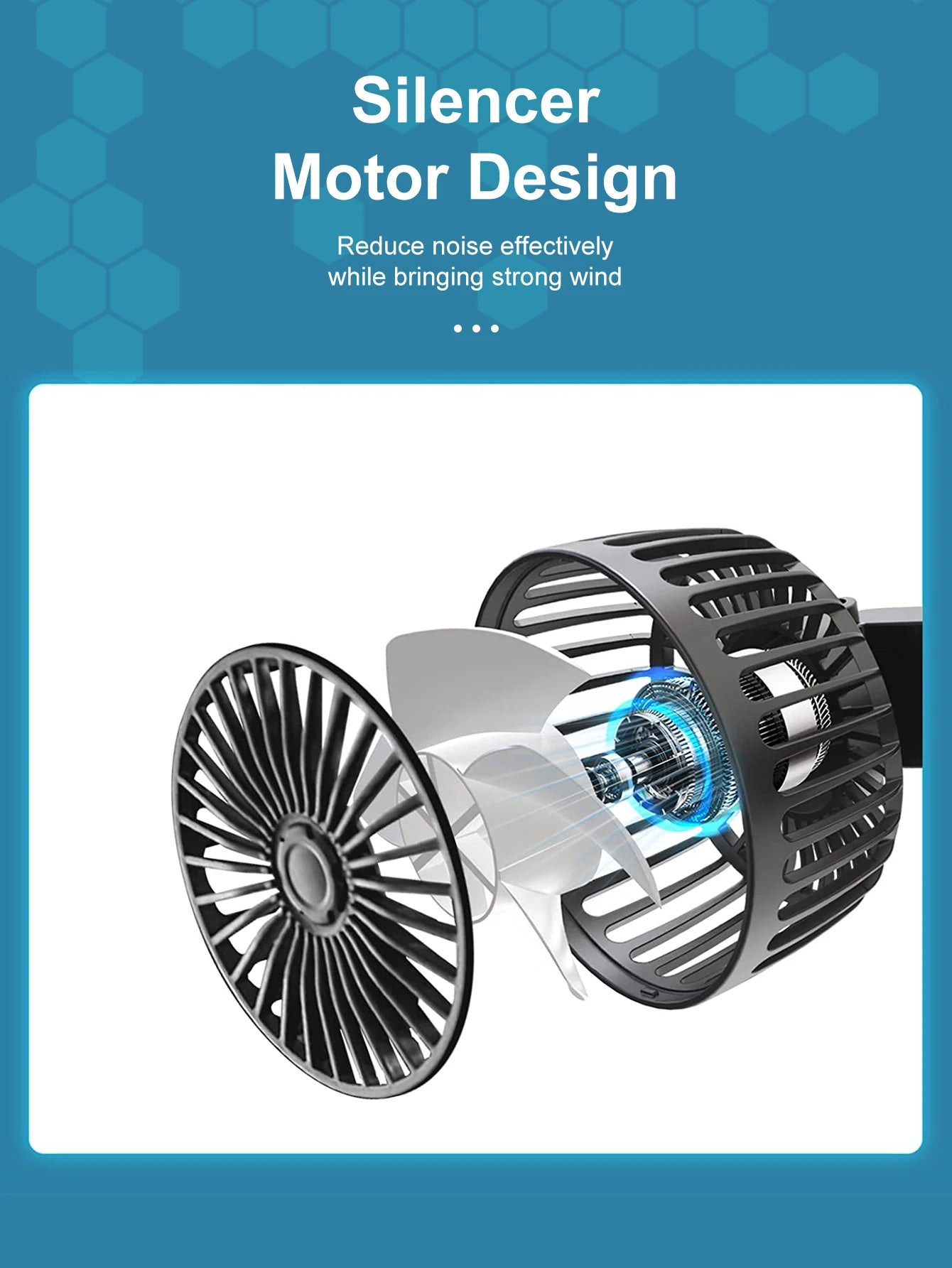 Car Fan 360° 3-speed Car Seat Back Cooling Fan USB Charge Dual Head Fan Adjustable Rotation Neck Cooler for Car Home Accessories