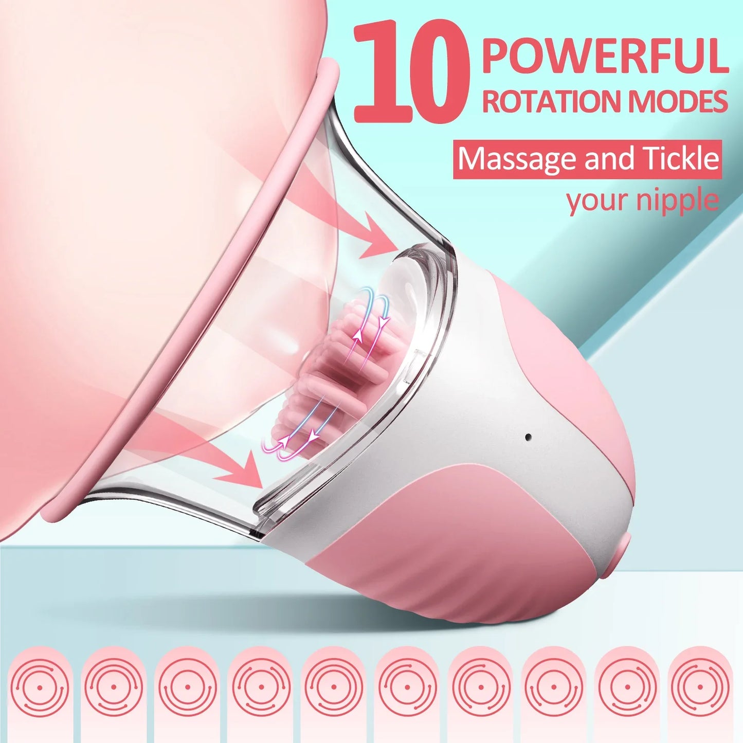 Breast Enhancement Sucking Vibrator Rotating Vacuum Pump Bra Sucker AV Breast Massager Female Nipple Stimulation Masturbator
