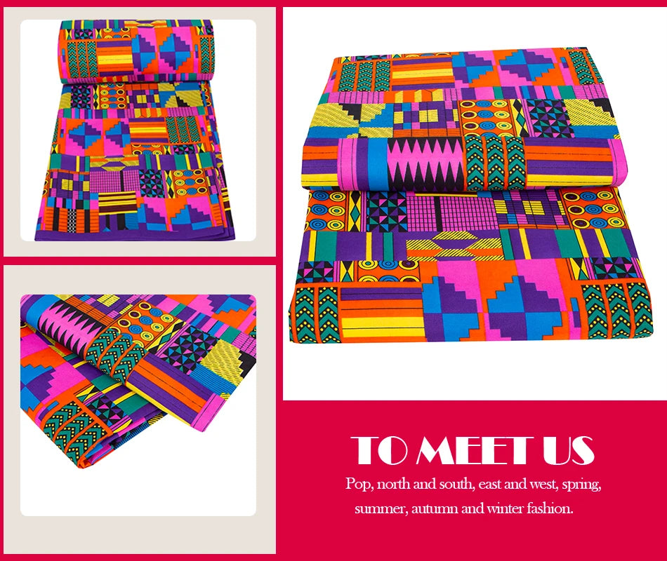 Veritablewax Africa Ankara Prints Batik Wax Fabric DIY Textile Nigeria African Polyester Fabric Dress Sewing Tissu Craft 6 yards