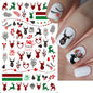 1PCS New Christmas Decorations 2023 New Year Nail Stickers Press on Nails Laser Snowflake Christmas Tree 3D Nail Decal