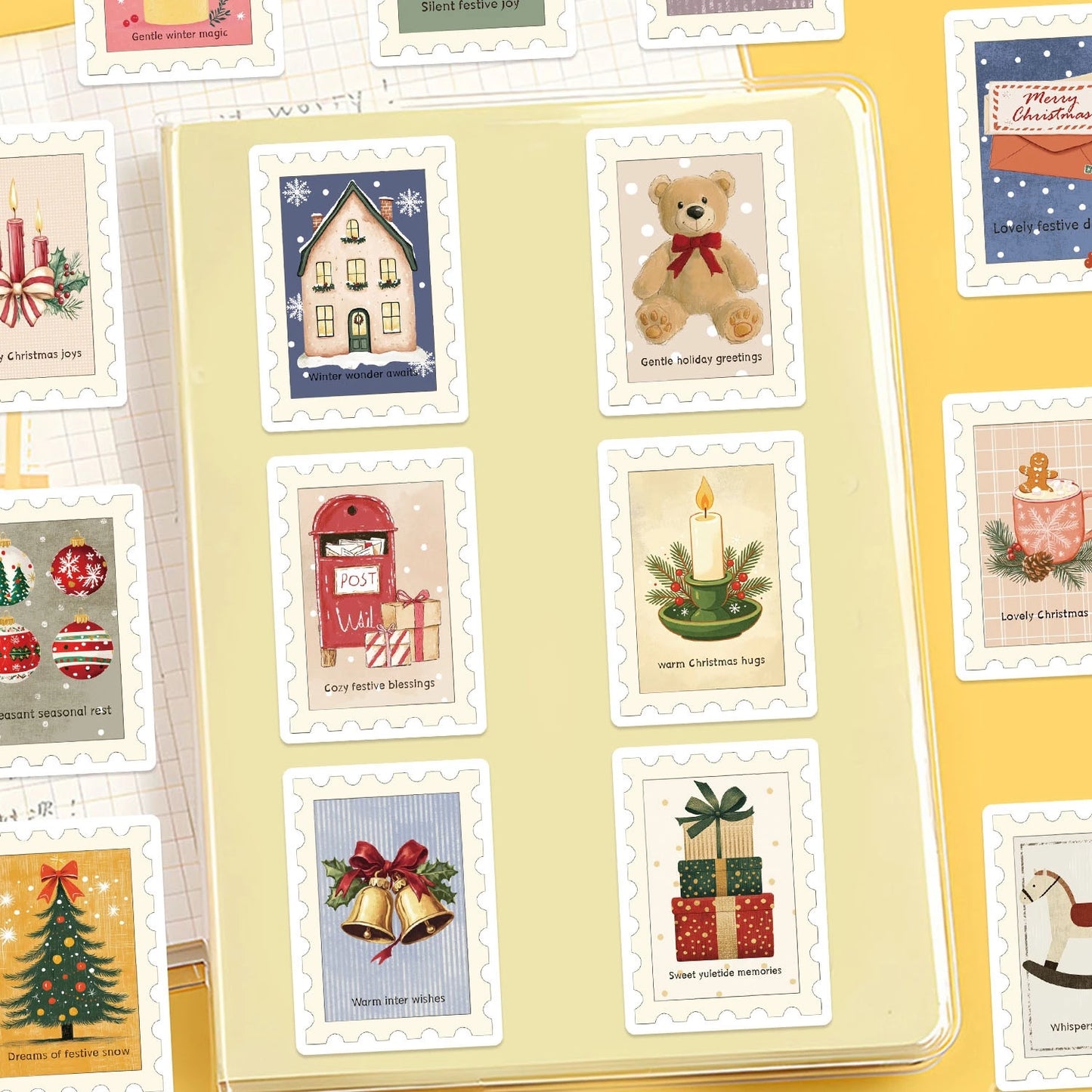 10/30/50Pcs Vintage Christmas stamps Stickers For Suitcase Skateboard Laptop Luggage Phone Car Styling DIY Decal Pegatinas