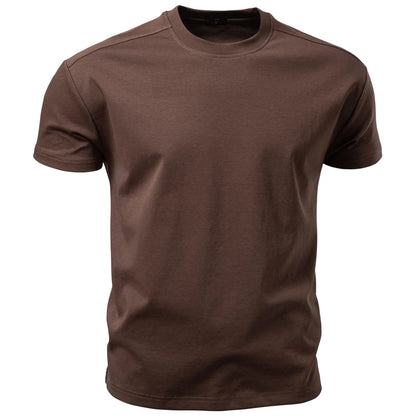 AIOPESON Men's Cotton O-Neck T-Shirt Soft Touch Comfortable Solid Color 8 Options Breathable Lightweight Casual Daily Tee