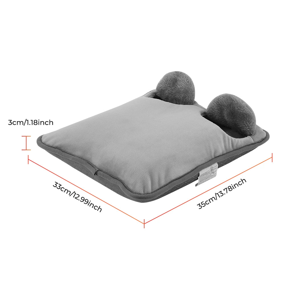 Electric Foot Heating Pad Massage Cushion Portable Foot Warmer 4 Levels Temperature 4 Timer Heated Foot Massager Warming Mat
