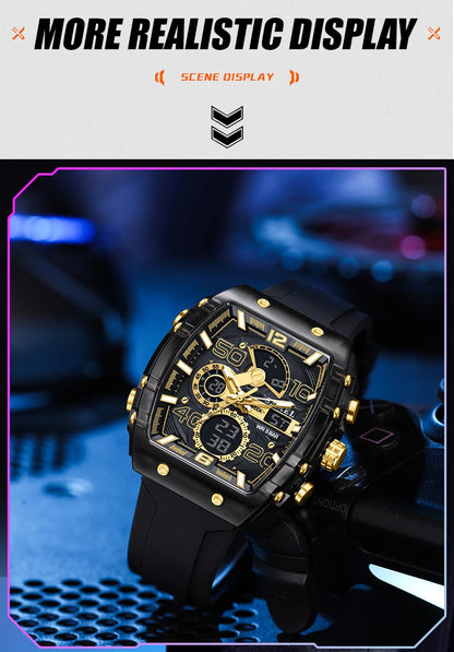 SMAEL Brand 8109 New electronic watch fashion square dual display waterproof luminous Multi-color For Men