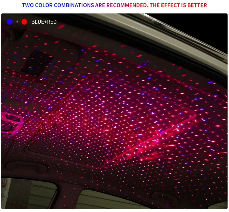 LED Starry Sky Projector Night Light Romantic USB Night Light Adjustable USB Car Lights Auto Roof Ceiling Lamp Bedroom Light