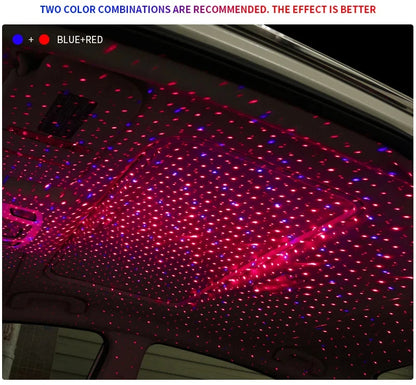 LED Starry Sky Projector Night Light Romantic USB Night Light Adjustable USB Car Lights Auto Roof Ceiling Lamp Bedroom Light
