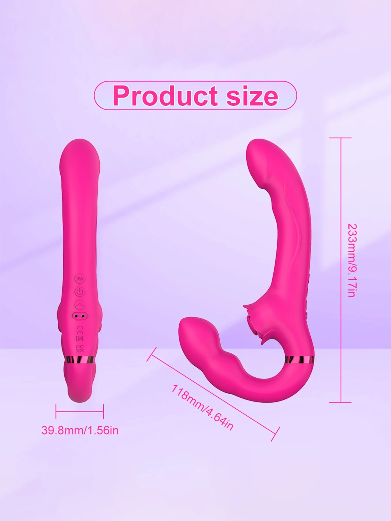 APP Strapless Strap-On G-Spot Dildo Vibrator Realistic Double-Ended Vibrating Butt Plug Anal Sex Toys for Women Lesbians Couples
