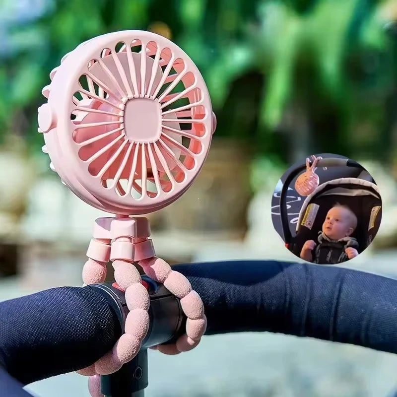Mini Clip On Fan for Car Seat Crib Baby Stroller Fan Handheld Rechargeable USB Fan Small Cooling Fans Baby Stroller Accessories