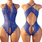One Pieces Bodysuit Plus Size Women Lace Jumpsuit Erotic Outfits Sexy Backless Romper Deep V Open Bra Crotchless Teddy Bodysuits