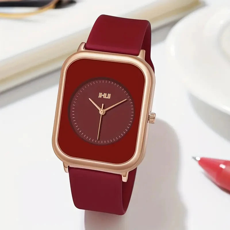 Fashion Rectangle Women Watches Casual Silicone Band Sports Watch Reloj Mujer Girls Clock Gift