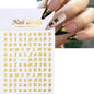 1Pcs 3D Alphabet Nail Sticker Laser Silver/Gold 26 English Letters Nail Art Decals Self Adhesive Manicure 8*10cm Letter Sticker