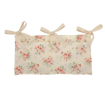 Baby Crib Storage Bag Cotton Double Pouch Newborn Bed Headboard Organizer for Kids Baby Bedding Diaper Toys Bag