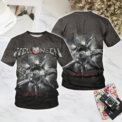 Classic Rock Helloween T-shirts Male 3D Print Men Women Hip Hop Trend Short Sleeve TShirt Street Loose Parent-child Short Sleev