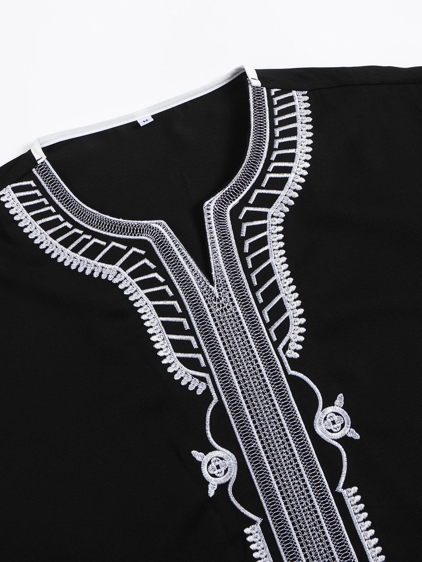 2025 Embroidered Traditional Men Boubou Jalabiyas Jubbah Muslim MEN'S Thobe Morocco Thobes Islamic Clothing Ramadan Robe Abaya
