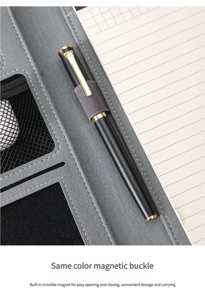 A4 Multifunctional Meeting Folder | Leather - like Finish. Organize Phone, Cards & Notes. Ideal for Business & Productivity!