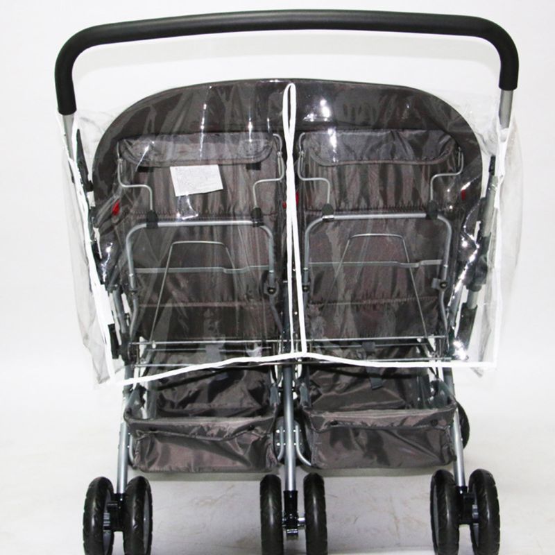 Baby Pushchs Rain Cover for Twins Clear Stroller Raincoat Wind Dust Shield