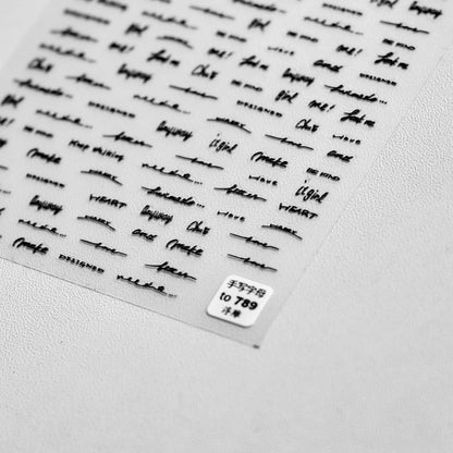 1pcs Black White English Letter Nail Stickers 5D Gothic Words Roman Alphabet Character Nail Decal Self Adhesive Letters Nail Dec