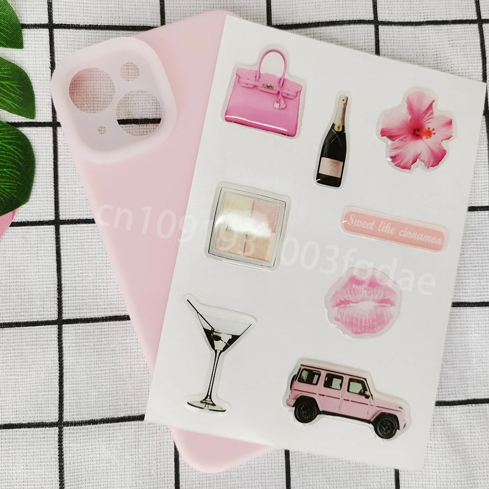 personal phone case dome epoxy sticker silicon resin ipad label popular decorative crystal gel logo jelly cute DlY glass shapes