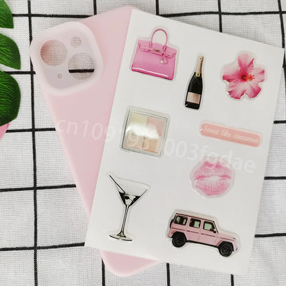 personal phone case dome epoxy sticker silicon resin ipad label popular decorative crystal gel logo jelly cute DlY glass shapes