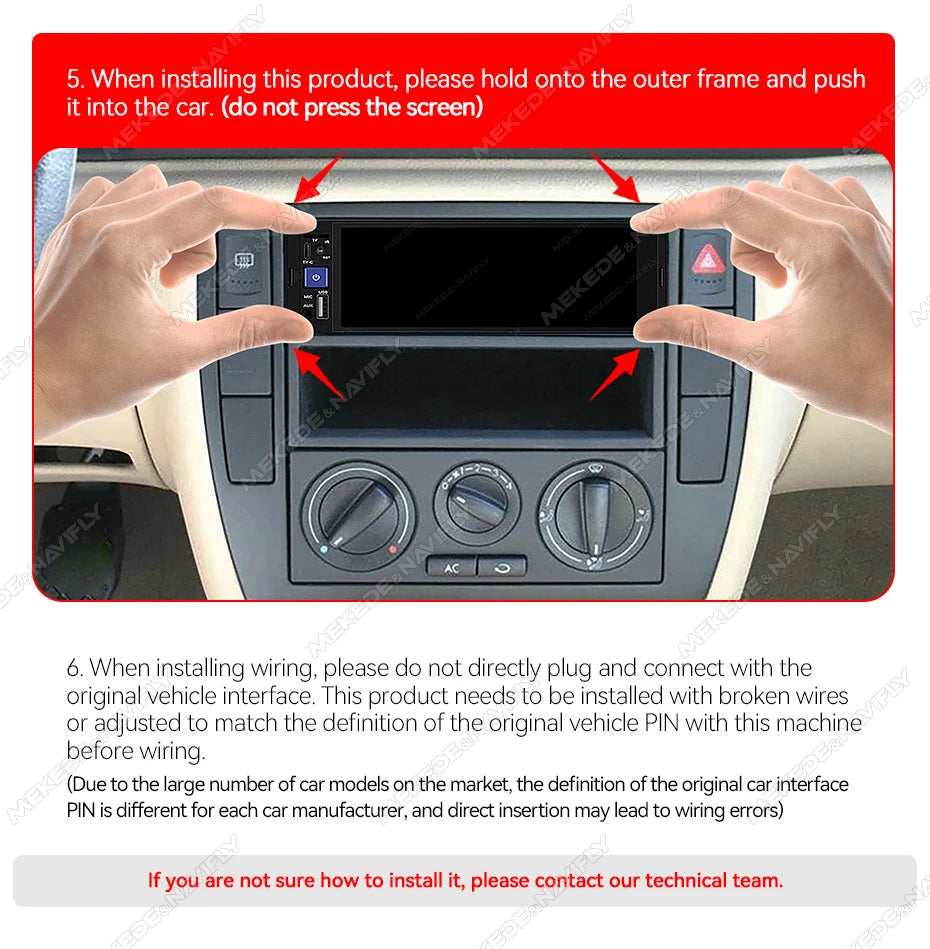 MEKEDE 6.86 Inch 1Din Carplay Android Auto Car Radio Multimedia Video MP5 Player With BT FM Stereo USB Type-C Plug Autoradio