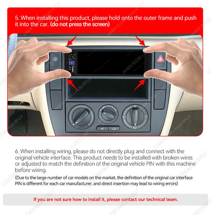 MEKEDE 6.86 Inch 1Din Carplay Android Auto Car Radio Multimedia Video MP5 Player With BT FM Stereo USB Type-C Plug Autoradio