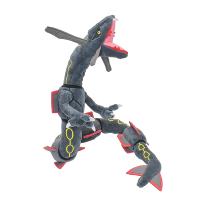 Shiny Rayquaza Plush Toys Stuffed Animal Game for Collectible Gift,Soft Plushies,Cute Cartoon Character Black 12 Inch