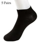5/10 Pairs Low Cut Men Socks Solid Color Black White Breathable Cotton Socks Male Sport Businessmen Short Socks