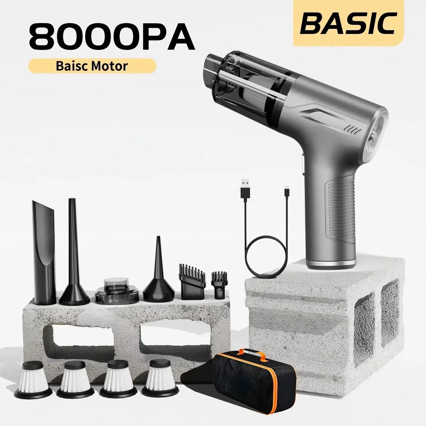 CENRR 980000PA Mini Car Vacuum Cleaner Strong Scution Powerful Wireless Car Cleaner HandHeld  Air Gun Portable Vacuum Cleaner
