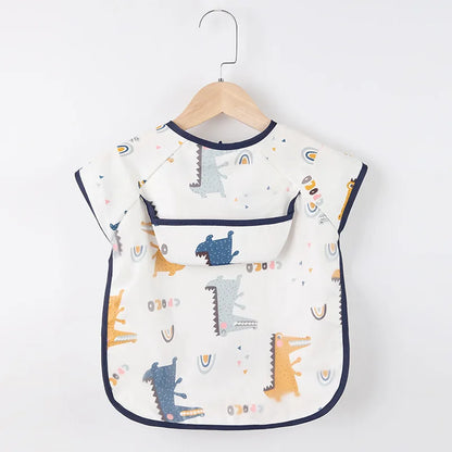 Baby Girls Apron Bibs Toddler Long Sleeve Scarf Waterproof Art Smock Feeding Bib Infant Boys Girls Kids Burp Cloth Bandana