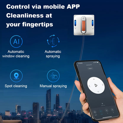 Robot Window Cleaner Liectroux S11,9000Pa Strong Suction, 4-Way Water Spray, Floating Scraping Tech, Smart Memory,APP Control