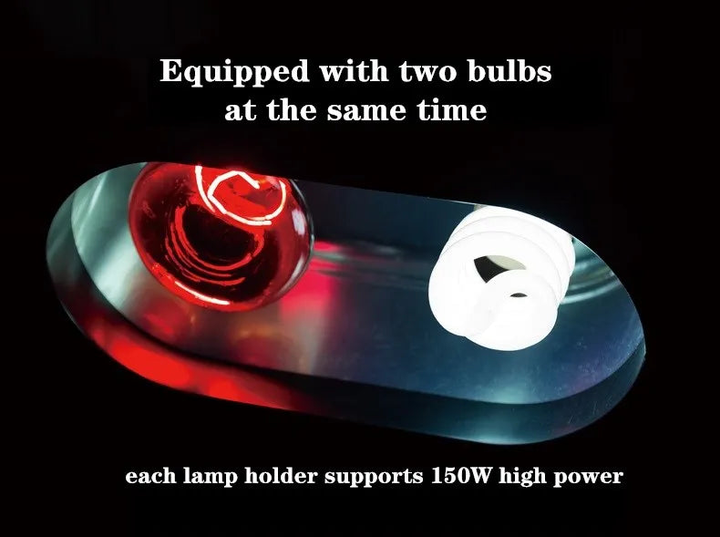 UVB Light Lampshade Fixture Dual Reptile Lamp Cap Combo Integration Design Heat Lighting Lamp Kit Bulb Holder Lampshade Emitter