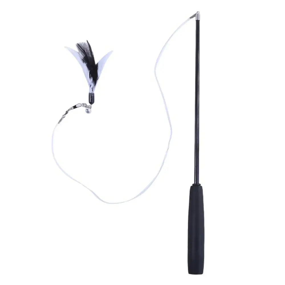 Durable 3-section Cat Teaser Wands Interactive Funny Telescopic Fishing Pole Stick Teaser Cat Accesorios