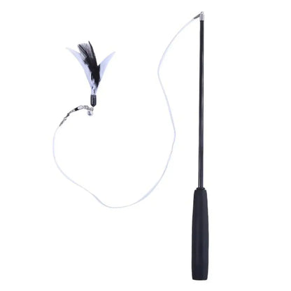Durable 3-section Cat Teaser Wands Interactive Funny Telescopic Fishing Pole Stick Teaser Cat Accesorios