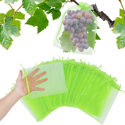 Reusable Drawstring Plant Protection Net Bags Garden Pest Proof Cover For Fruit Trees Vegetables Grapes Strawberries Berries