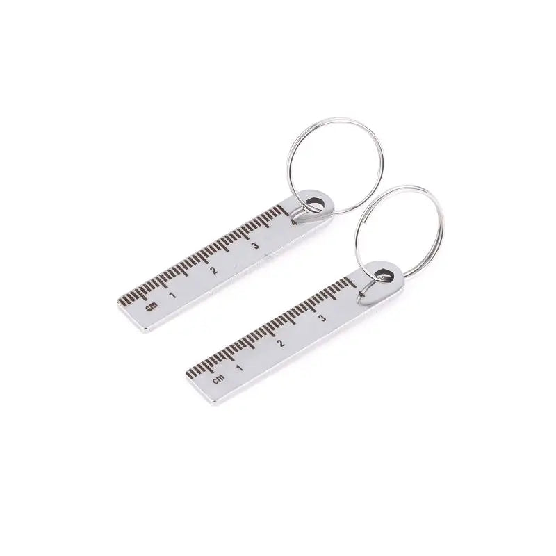 ♥Mini Stainless Steel Ruler Keychain | 1-5cm Portable Measuring Tool Key Rings (Anti-loss Measuring Ruler)
