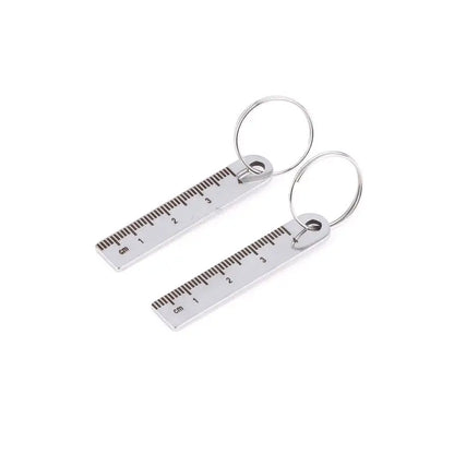 ♥Mini Stainless Steel Ruler Keychain | 1-5cm Portable Measuring Tool Key Rings (Anti-loss Measuring Ruler)