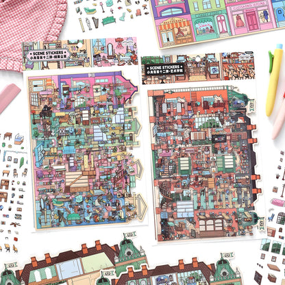 Kawaii College of Fine Arts 3D Candy Apartment Landscape Sticker  DIY Pocket Cabin Scene festival gift
