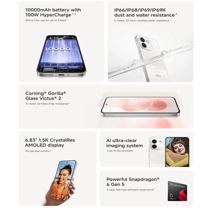 Global Version Redmi Note 17 Pro Max 5g Nfc Phones 6.83" 1.5K Crystalres Amoled Display 9210Mah' Battery with 100W Hypercharge Smartphones